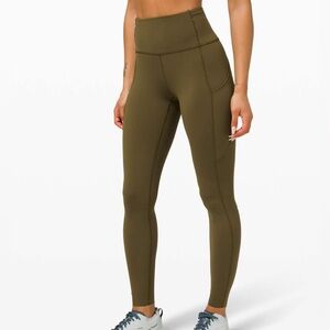 Lululemon Army Green High-Waisted Leggings 28” size 2.